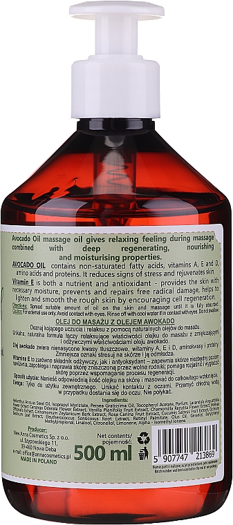 Олія для масажу - Eco U Avocado Massage Oil — фото N2