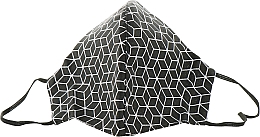 Маска тканинна захисна для обличчя, чорна "Принт модулі", розмір М - Gioia — фото N1