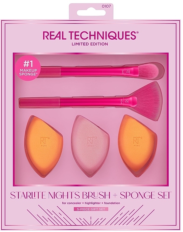 Набор - Real Techniques Starlite Nights (sponge/3pcs + brush/2pcs) — фото N1