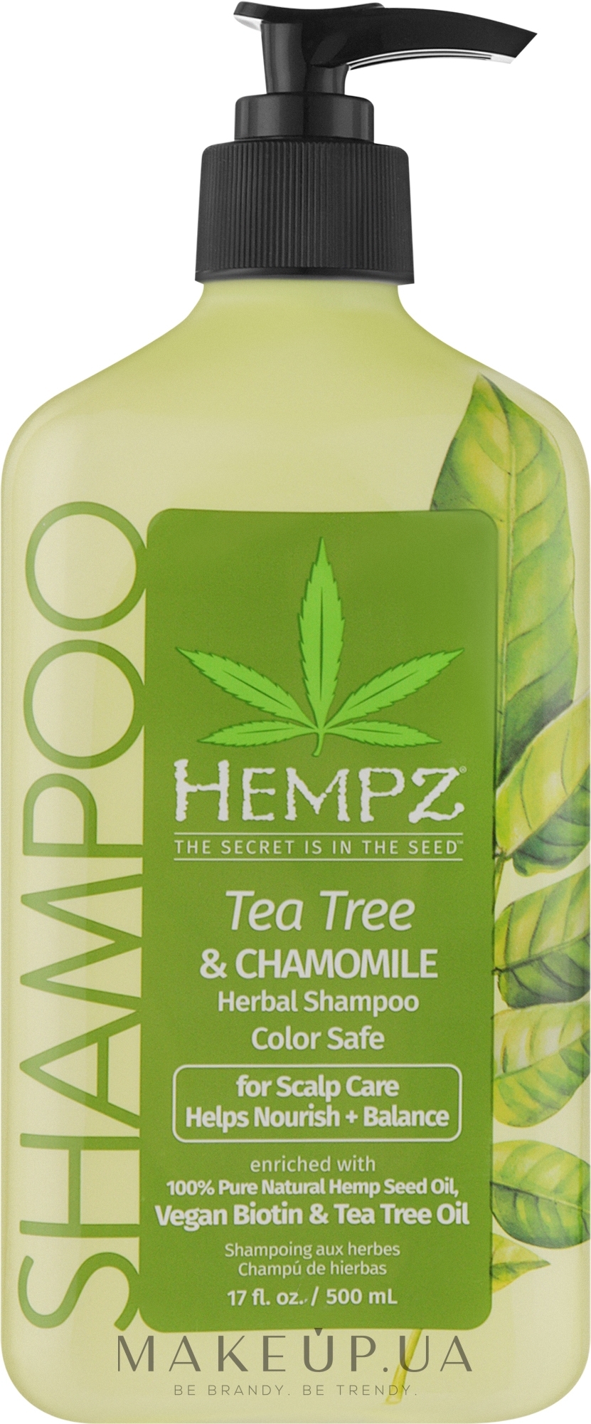 Шампунь із чайним деревом, ромашкою, веганським біотином для догляду за шкірою голови  - Hempz Daily Tree & Chamomile Shampoo Set With Vegan Biotin For Scalp Car — фото 500ml