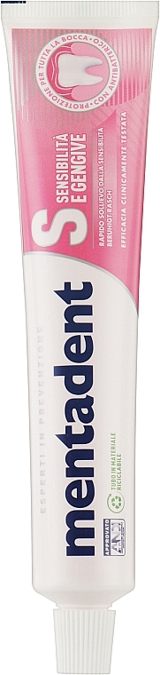 Зубная паста для чувствительных зубов - Mentadent Prevention Sensitive Toothpaste — фото N1