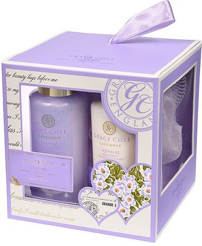 Набір - Grace Cole Lavender Travel Treats (sh/gel/100ml + b/lot/100ml + sponge)