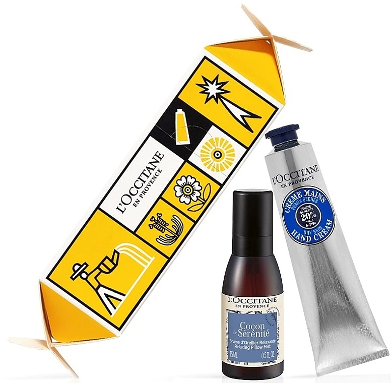 Набір - L'occitane Shea Butter Cracker (h/cr/30ml + pillow/mist/15ml) — фото N1