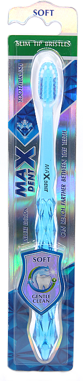 Зубна щітка, м'яка, "Max Dent", синя - Sts Cosmetics — фото N1