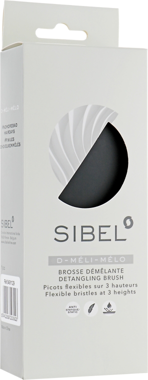 Расчёска для пушистых и длинных волос, черная - Sibel D-Meli-Melo Detangling Brush — фото N4