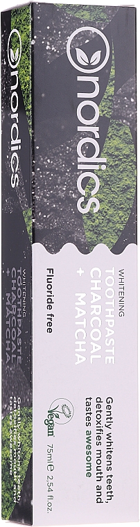 Відбілювальна зубна паста з вугіллям і матча - Nordics Whitening Charcoal Matcha Tooshpaste — фото N2