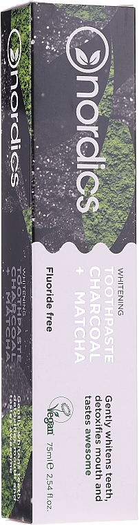 Отбеливающая зубная паста с углем и матча - Nordics Whitening Charcoal Matcha Tooshpaste — фото N2