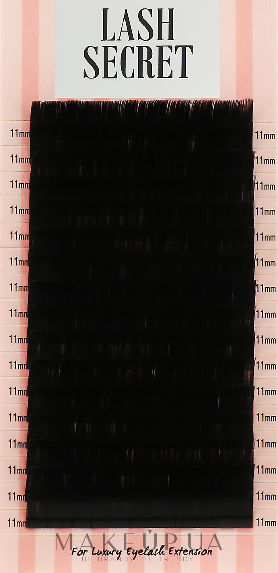 Накладні вії, чорні, 16 ліній (один розмір, 0,07, C, 11) - Lash Secret — фото 1уп