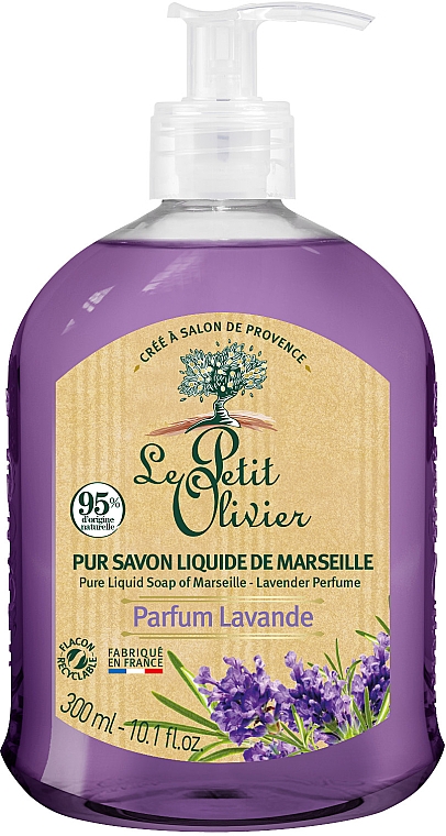Мило рідке з екстрактом лаванди - Le Petit Olivier - Pure liquid traditional Marseille soap - Lavender — фото N1