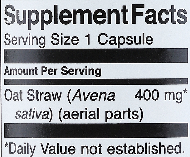 Пищевая добавка "Овсяная солома", 400 мг - Swanson Full Spectrum Oat Straw — фото N4