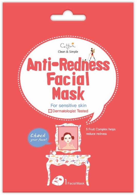 Тканевая маска против покраснений и раздражений для чувствительной кожи - Cettua Anti-Redness Facial Mask — фото N1