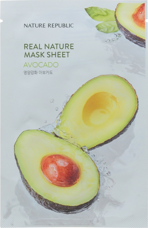 Тканевая маска с экстрактом авокадо - Nature Republic Real Nature Avocado Mask Sheet