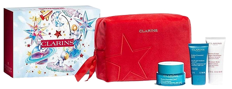 Набір - Clarins Hydra-Essential Collection Set (cr/50ml + cr/15ml + b/lot/30ml + bag/1pc) — фото N1