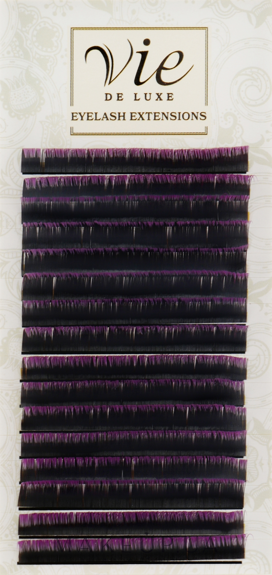Ресницы в ленте черно-фиолетовые C 0,15/10 - Vie de Luxe — фото 1уп