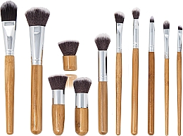 Набор кистей для макияжа в чехле, 11 шт - Zoe Ayla Cosmetics Bamboo Eco Make-Up Brush Set — фото N2