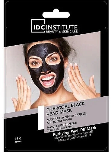 Угольная черная маска-пленка для лица - IDC Institute Charcoal Black Head Mask Peel Off (саше) — фото N1
