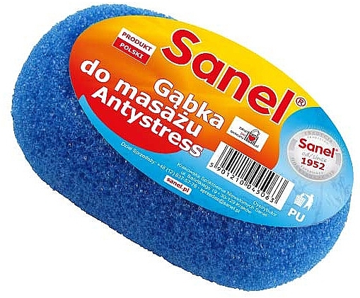 Губка для тела массажная "Антистресс", синяя - Sanel Antystress — фото N1