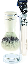 Парфумерія, косметика Набір для гоління - Edwin Jagger Chatsworth Imitation Ivory Fusion ProGlide Synthetic Silver Tip Fibre