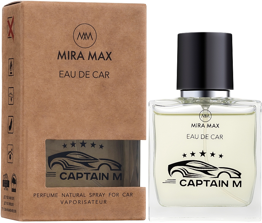 Ароматизатор для авто - Mira Max Eau De Car Captain M Perfume Natural Spray For Car Vaporisateur — фото N1