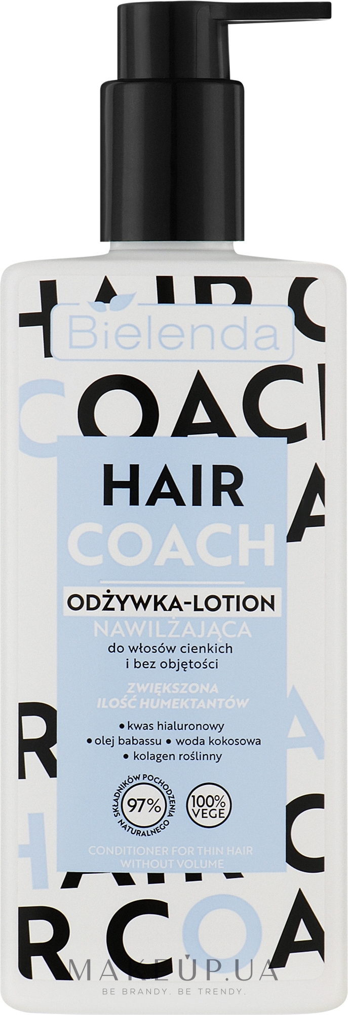 Зволожувальний кондиціонер-лосьйон для волосся - Bielenda Hair Coach — фото 280ml