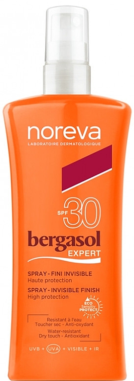 Солнцезащитный спрей - Noreva Bergasol Expert Spray Invisible Finish SPF30 — фото N1