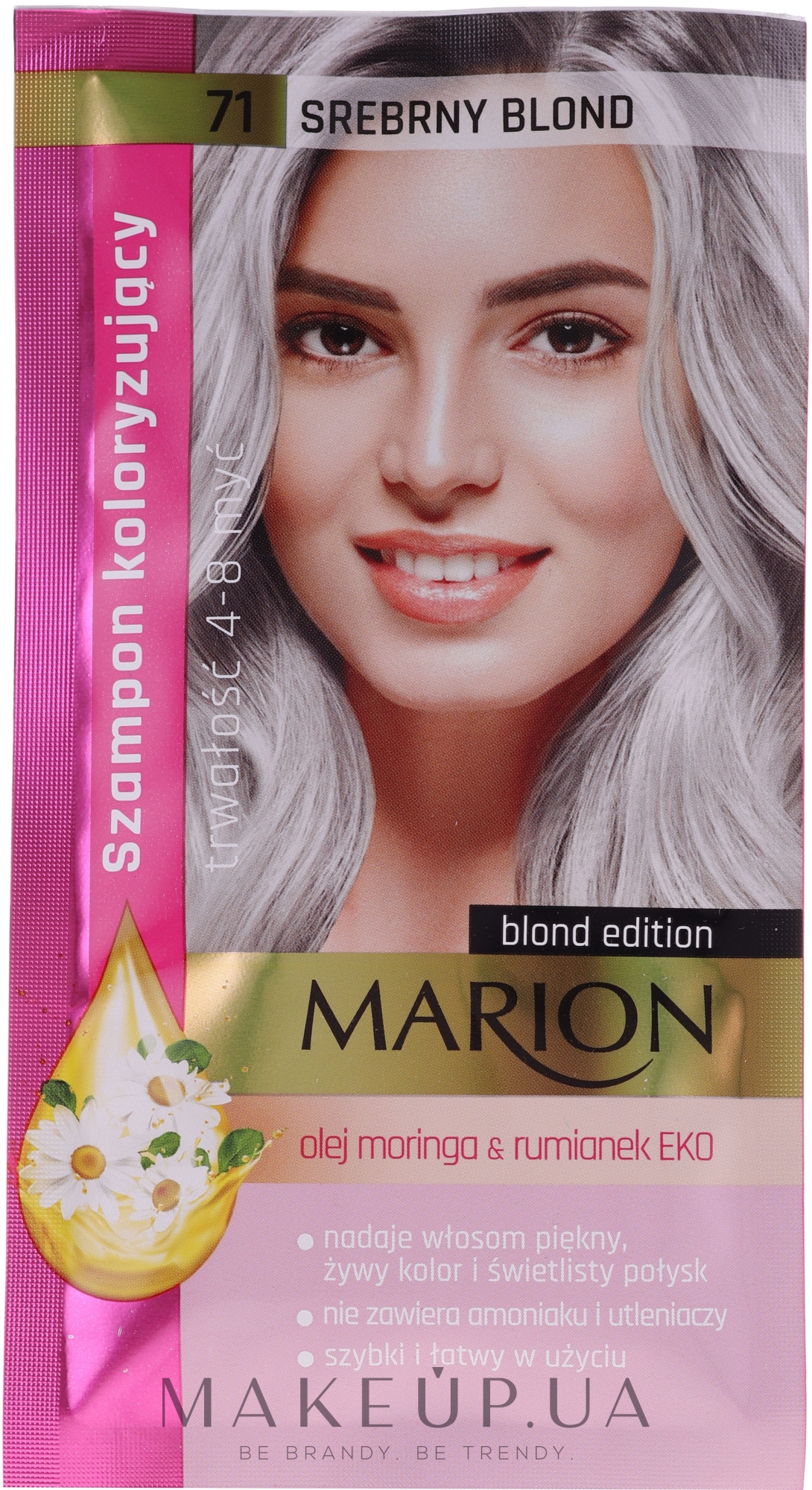 Оттеночный шампунь для волос без аммиака и перекиси водорода - Marion — фото 71 - Silver Blonde
