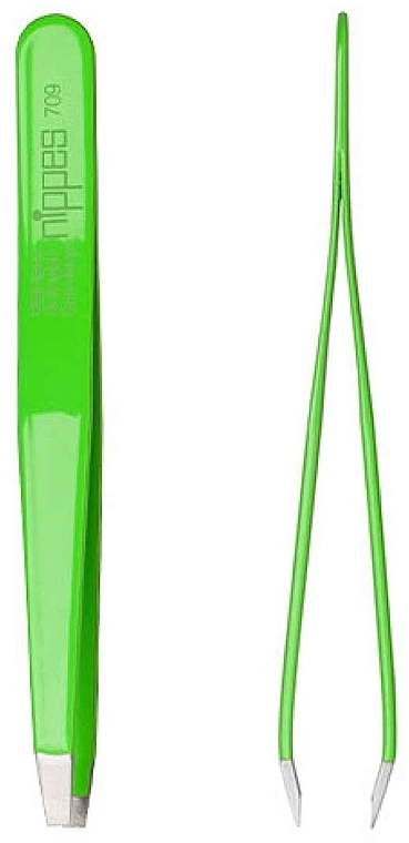  Пинцет прямой, 9,5 см, зеленый - Nippes Solingen Tweezer 709 — фото N1