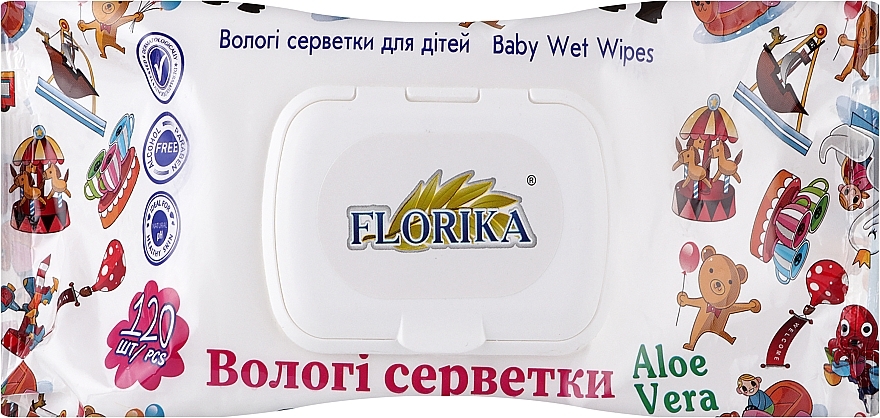 Вологі серветки для дітей "Алое вера" - Florika Baby Wet Wipes Aloe Vera — фото N1