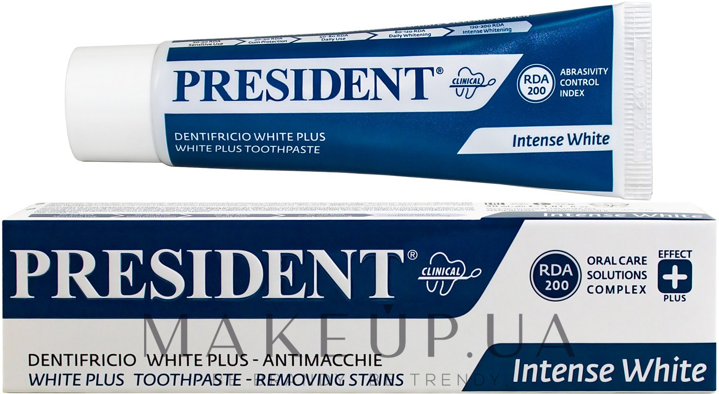 Зубная паста white plus. Зубная паста президент отбеливающая White Plus. Президент (President) White Plus зубная паста 30 мл Бетафарма. Зубная паста President Clinical White. Президент Вайт з/паста 30мл.