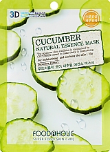 Парфумерія, косметика Тканинна 3D маска для обличчя "Огірок" - Food a Holic Natural Essence Mask Cucumber