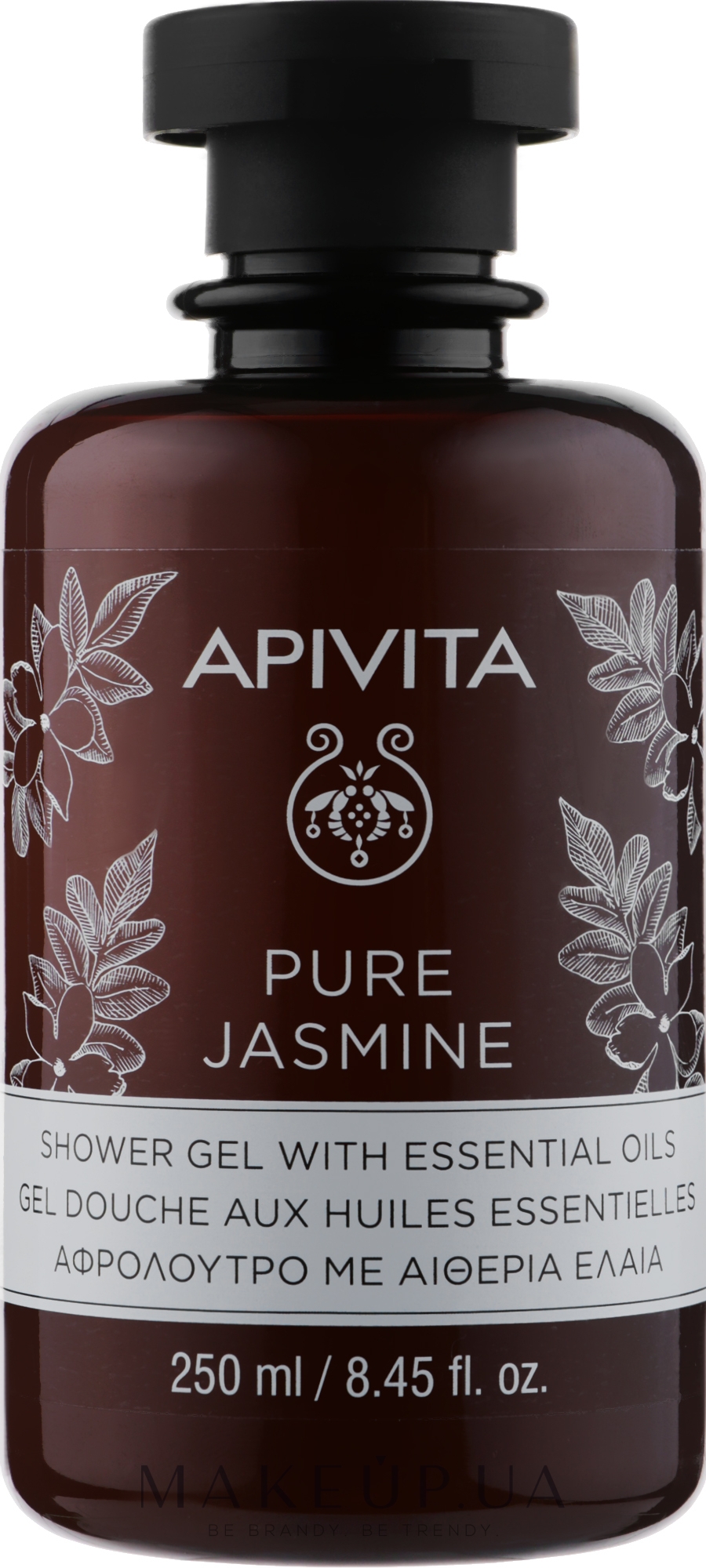 Гель для душа натуральный жасмин с эфирными маслами - Apivita Pure Jasmine Showergel with Essential Oils — фото 250ml