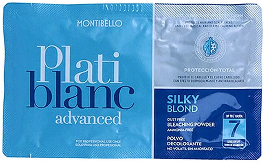 Пудра для освітлення волосся, 7 тонів - Montibello Platiblanc Advanced Silky Blond Bleaching Powder 7 — фото N3