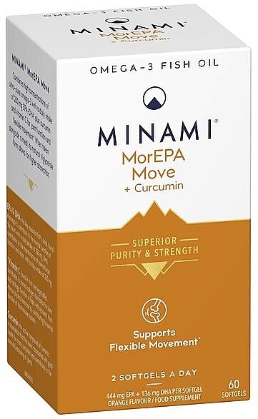 Пищевая добавка с Омега 3 и куркумином - Minami MorEPA Move + Curcumin — фото N1