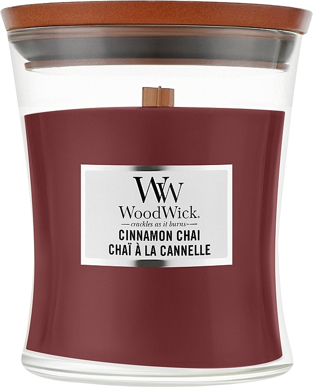 Ароматическая свеча в стакане - WoodWick Hourglass Candle Cinnamon Chai — фото N2