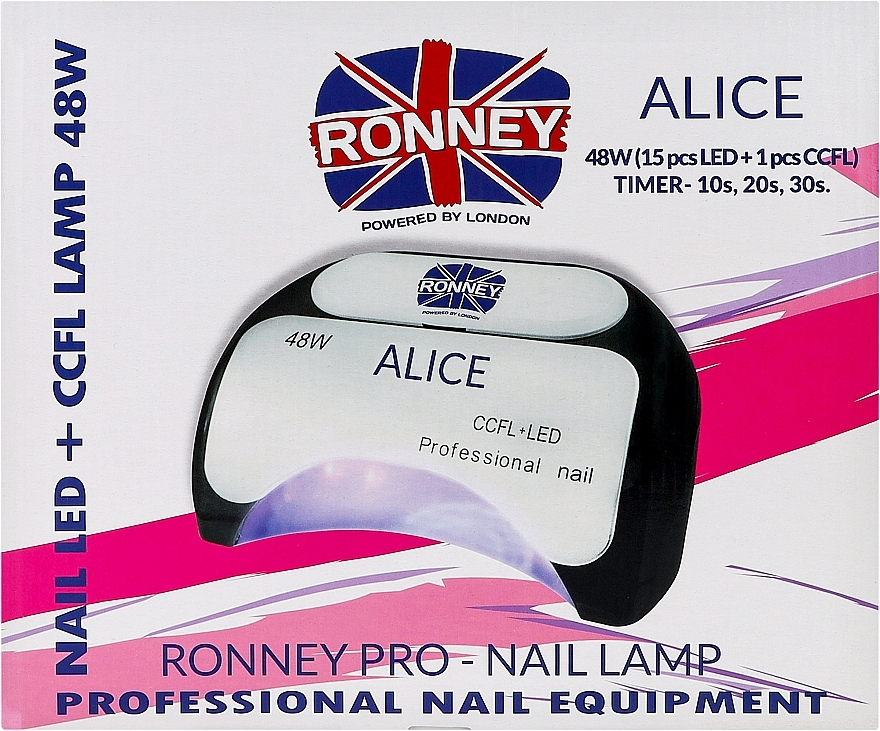 Лампа CCFL+LED, червона - Ronney Profesional Alice Nail CCFL+LED 48w (GY-LCL-015D) Lamp — фото N3