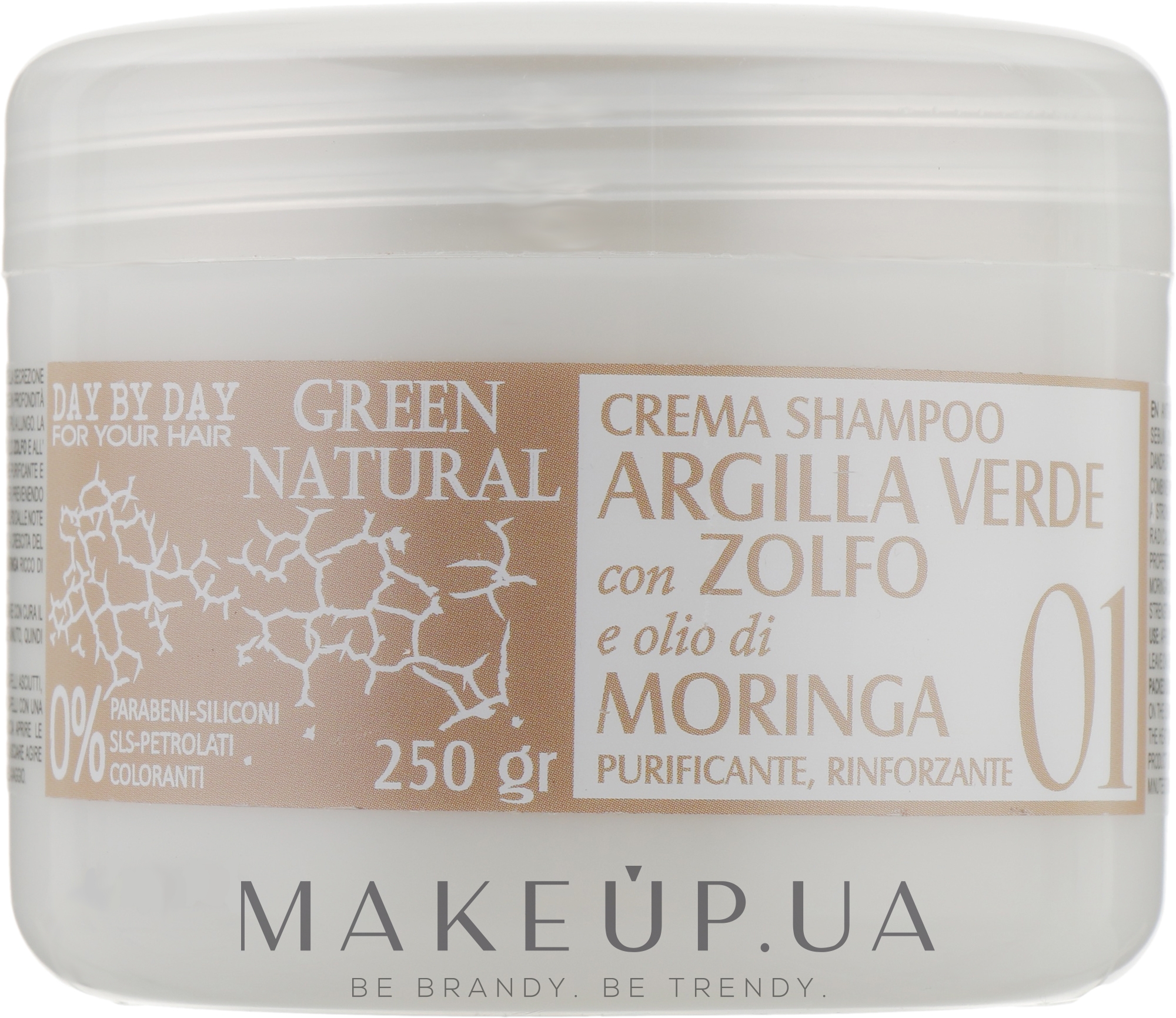Крем-шампунь із зеленою глиною, біосіркою й олією моринги - Alan Jey Green Natural Cream-Shampoo — фото 250g