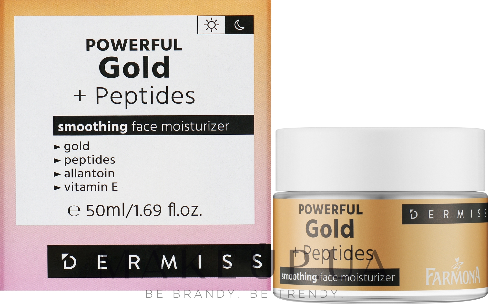 Разглаживающий крем с золотом и пептидами - Farmona Dermiss Powerful Gold + Peptides — фото 50ml