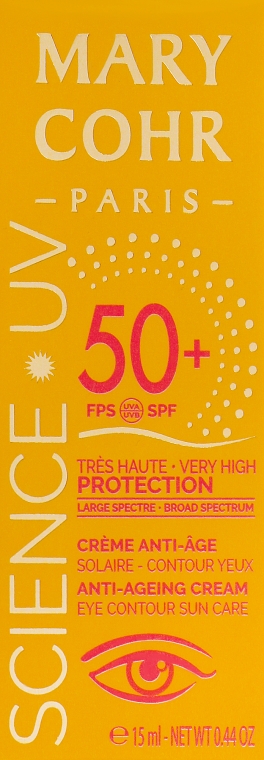 Солнцезащитный крем для зоны глаз SPF 50 - Mary Cohr SPF 50 Eye Contour — фото N1