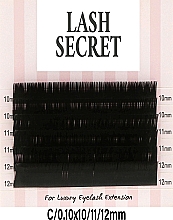 Накладные ресницы, черные, микс, 6 линий (0.1, C, (10,11,12)) - Lash Secret — фото N1