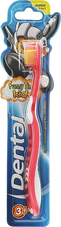 Зубная щетка для детей 3+ Funny Time, красная - Dental Toothbrus Kids — фото N1