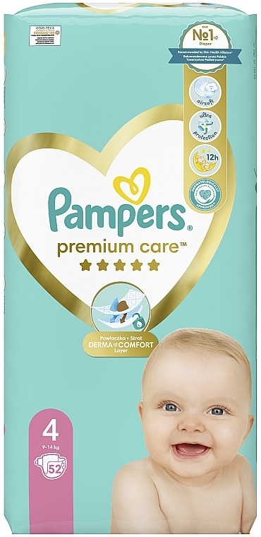 Підгузки Pampers Premium Care Розмір 4 (Maxi) 9-14 кг, 52 підгузка - Pampers — фото N3