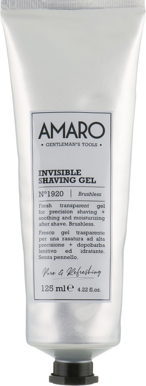 Прозрачный гель для бритья - FarmaVita Amaro Invisible Shaving Gel — фото N1