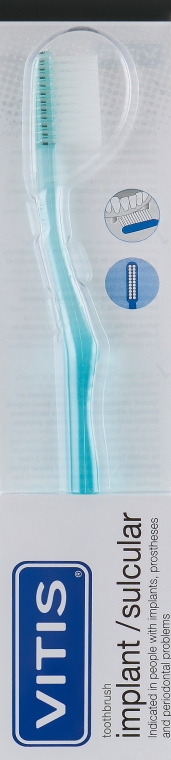 Зубна щітка, м'яка, синя - Dentaid Vitis Implant Sulcular — фото N1