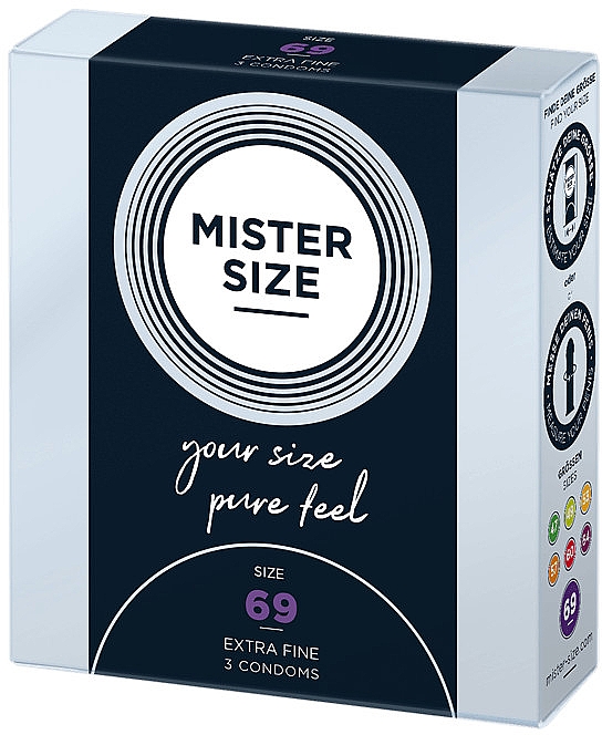 Презервативи латексні, розмір 69, 3 шт. - Mister Size Extra Fine Condoms — фото N2