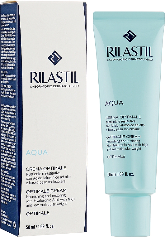 Живильний крем для відновлення водного балансу для нормальної й сухої шкіри - Rilastil Aqua Crema — фото N2