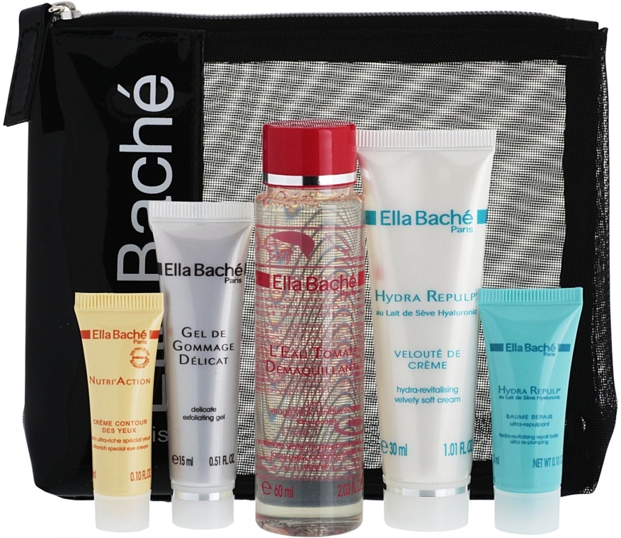 Набор "Увлажнение" - Ella Bache Ella Essentiels Hydration (demaq/60ml + gel/15ml + cr/30ml + balm/3ml + cr/3ml + bag)