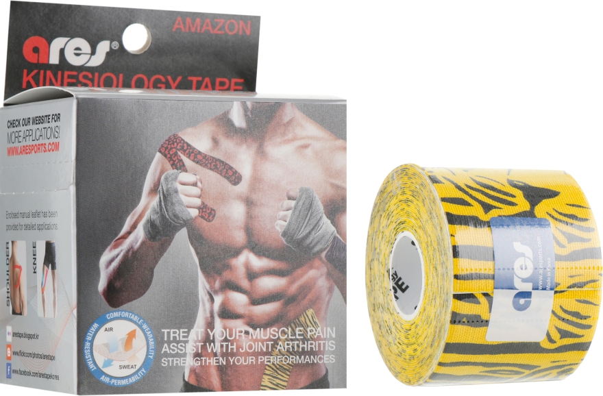 Кінезіо тейп "Tiger" - Ares Amazon Kinesio Tape — фото N1