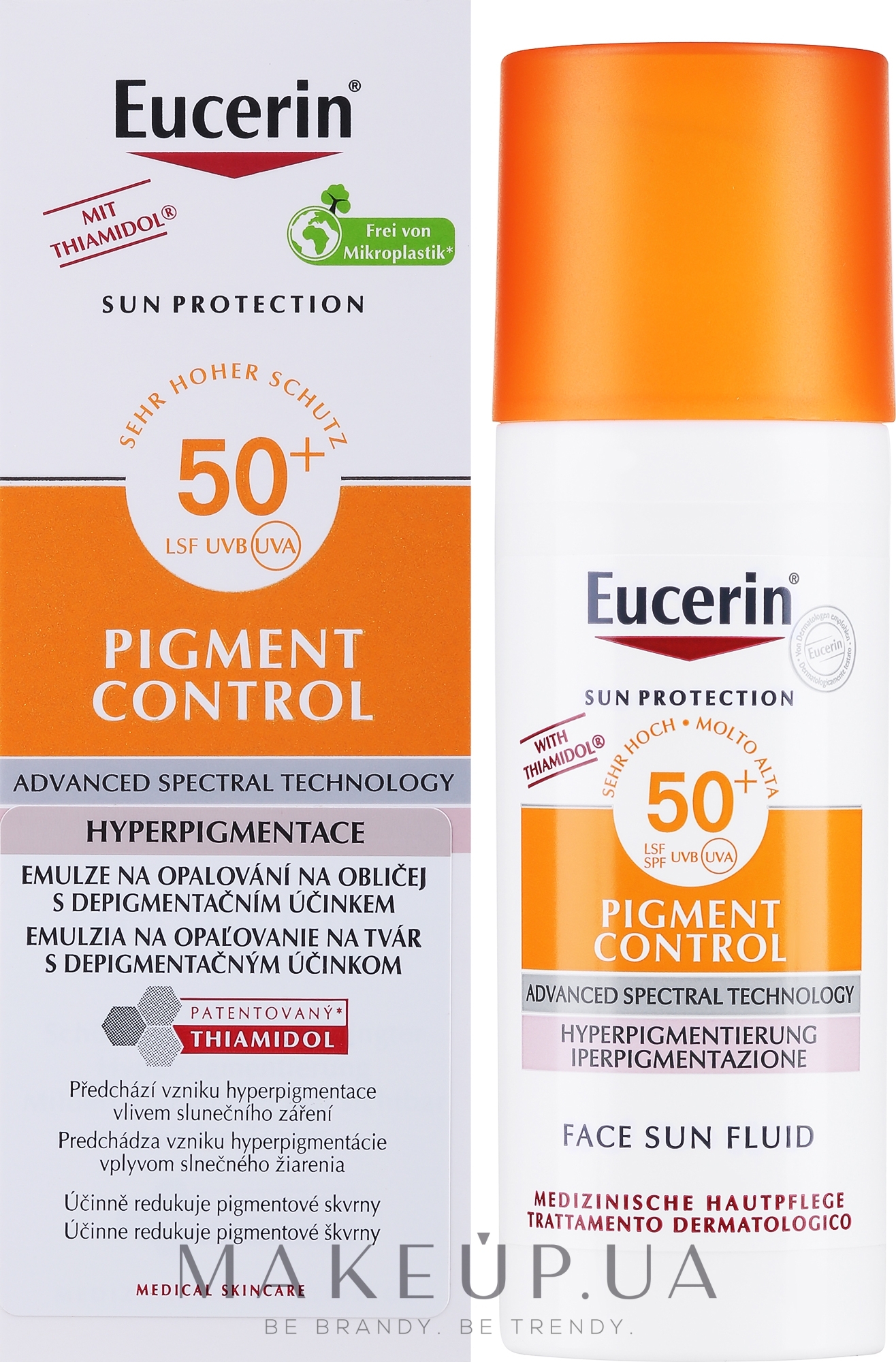 Флюид для лица против гиперпигментации - Eucerin Sun Protection Pigment Control SPF50+ — фото 50ml