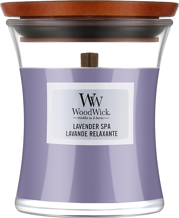 Ароматична свічка в склянці - WoodWick Hourglass Candle Lavender Spa — фото N1