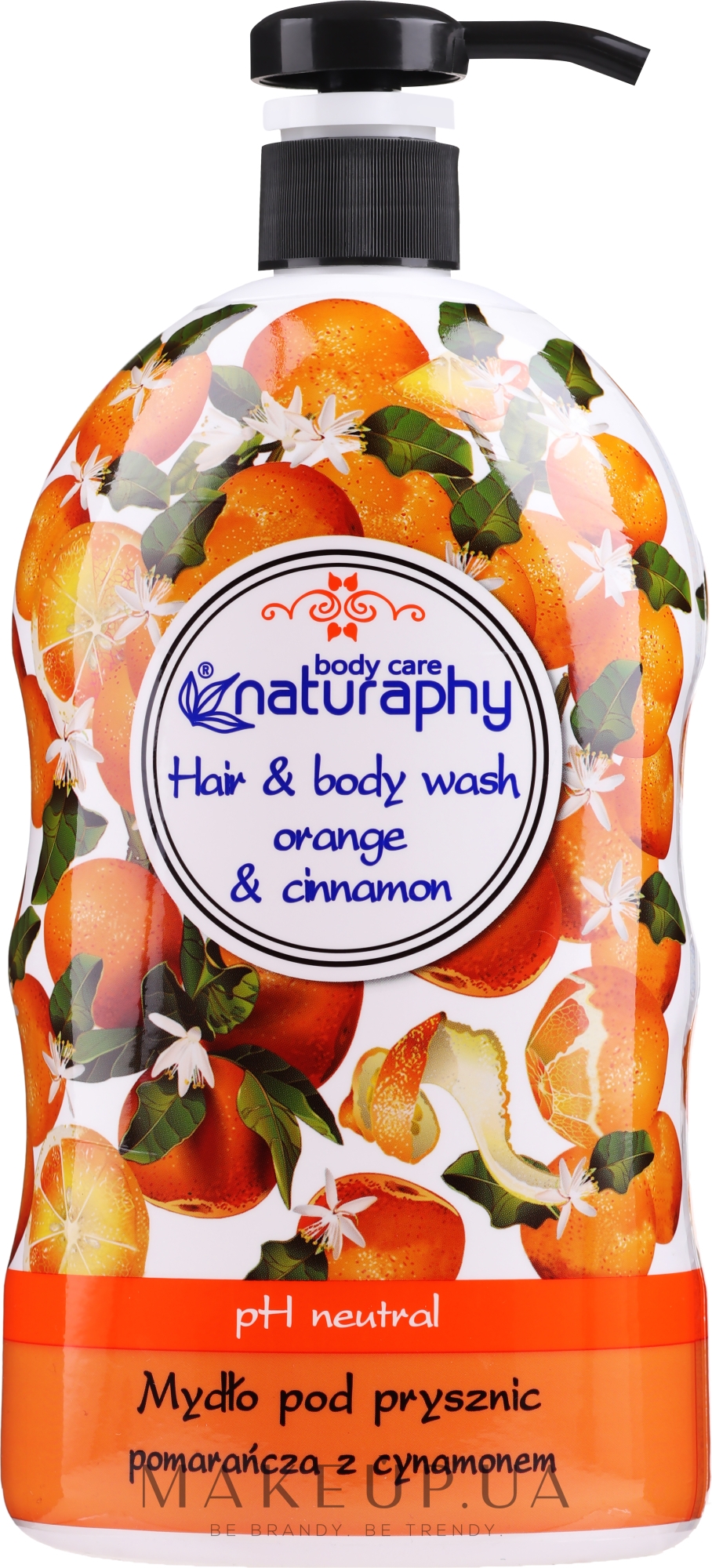 Шампунь-гель для душу "Апельсин і кориця" - Bluxcosmetics Naturaphy Orange & Cinnamon Hair & Body Wash — фото 1000ml